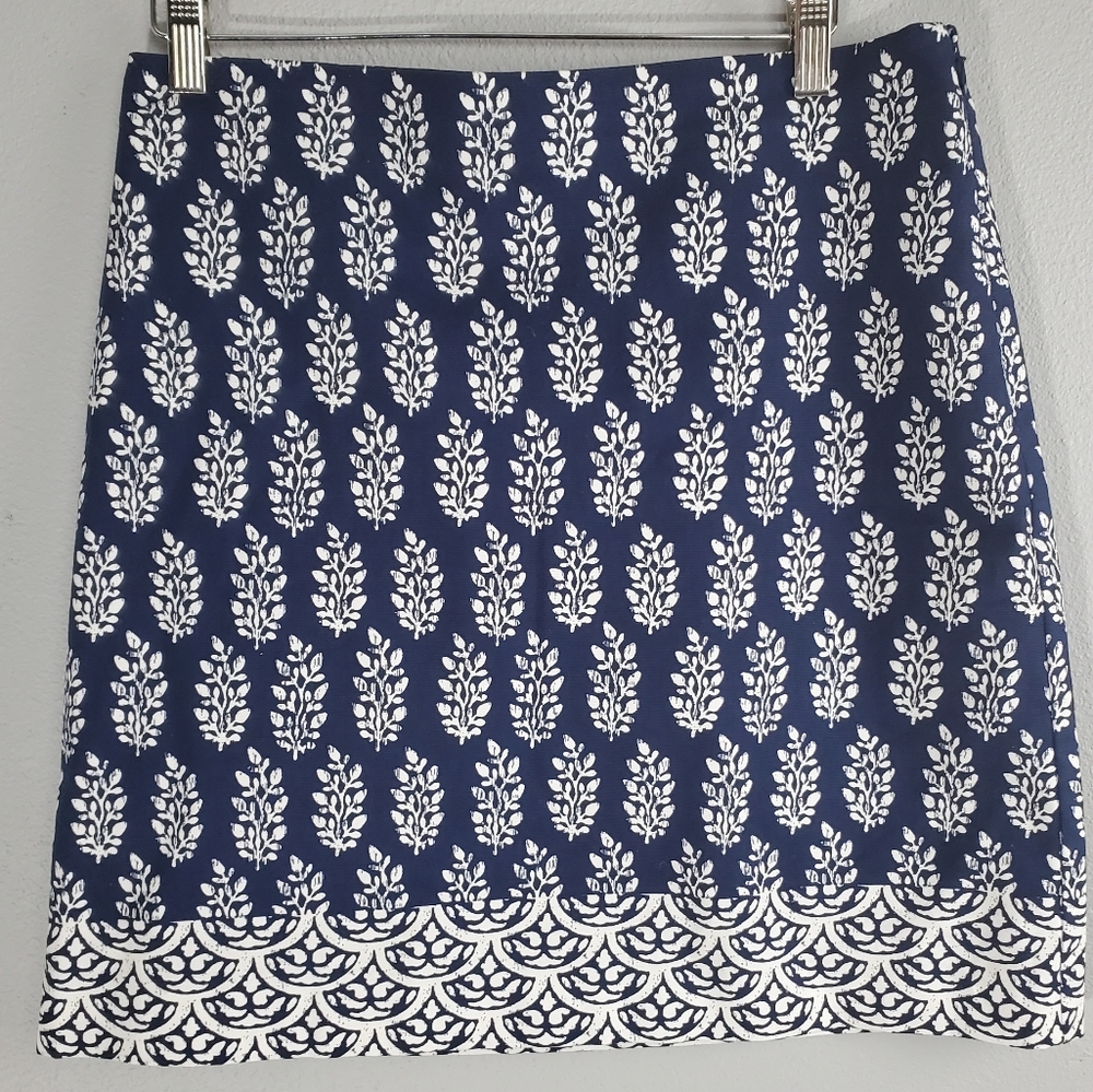 Talbots blue/white skirt, size 6